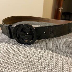 Gucci Black Leather Belt